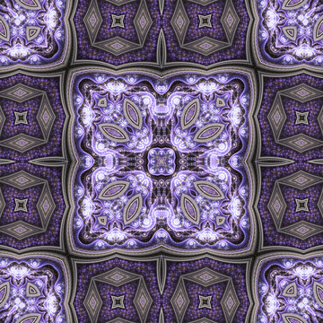 Winter themed fractal pattern, digital artwork for creative grap