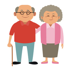 Cute grandparents couple cartoon vector illustration graphic design