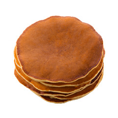 Pancakes isolated on white.