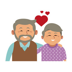 Cute grandparents couple cartoon vector illustration graphic design