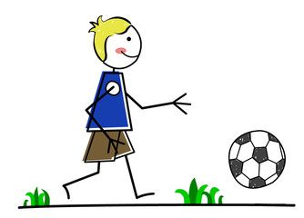 Fußball spielender Junge