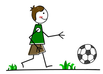 Fußball spielender Junge