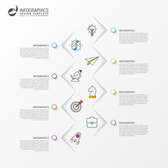 Infographic design template. Timeline concept with 8 steps