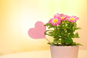 Grußkarte - Blumenstock mit Herz - Dankeschön