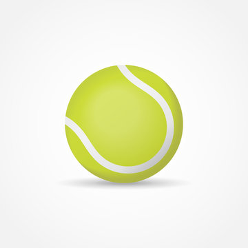 Green tennis ball isolated on white background. Vector illustration.