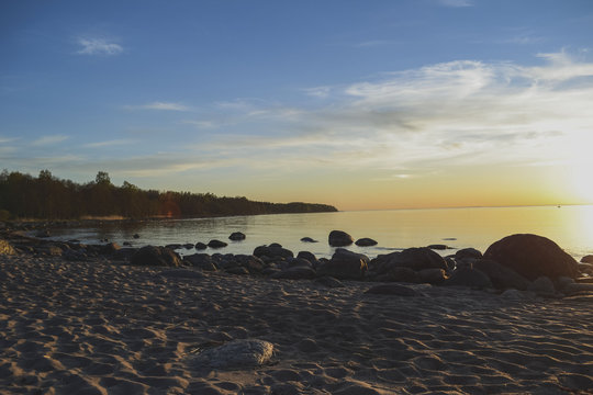 golden hour in beach