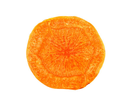 Carrot slice on a white background