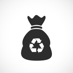 Trash bag vector icon