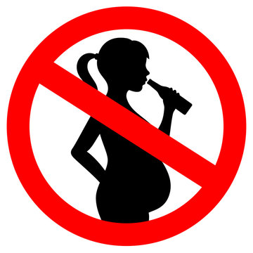 No alcohol during pregnancy vector sign