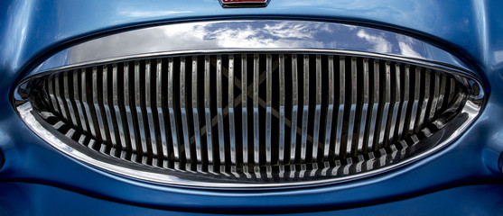 Calandre voiture bleue