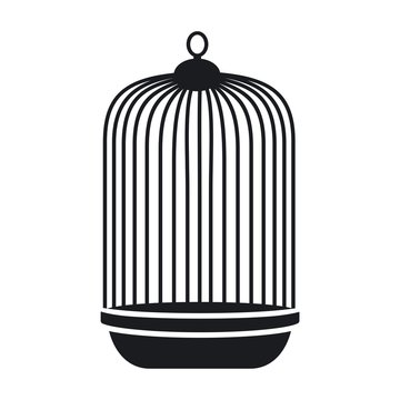 Vector illustration of a cage for a parrot