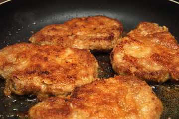 Schnitzel in a pan