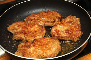 Schnitzel in a pan