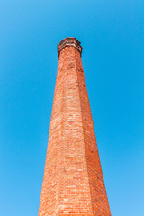 chimney, mast of red old brick
