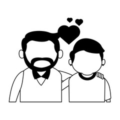 Cute grandparents couple cartoon vector illustration graphic design