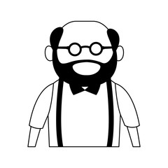 Cute grandfather cartoon vector illustration graphic design