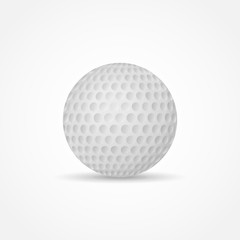 Golf ball isolated on white background. Vector illustration.