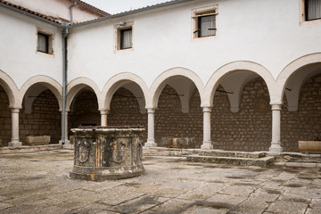 Fototapeta na wymiar Inner courtyard of church Sveti kriz in Cres