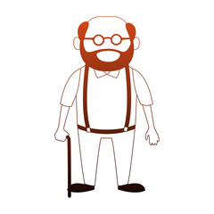 Cute grandfather cartoon vector illustration graphic design
