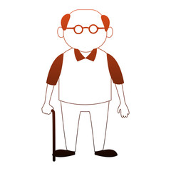 Cute grandfather cartoon vector illustration graphic design