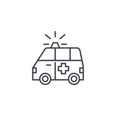 Ambulance linear icon concept. Ambulance line vector sign, symbol, illustration.