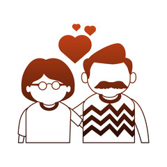 Cute grandparents couple cartoon vector illustration graphic design