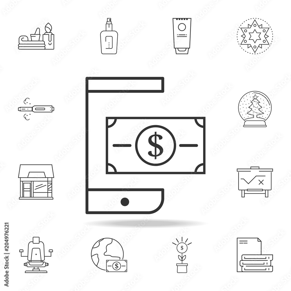 Poster mobile wallet icon. detailed set of web icons and signs. premium graphic design. one of the collecti