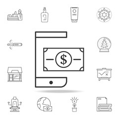 mobile wallet icon. Detailed set of web icons and signs. Premium graphic design. One of the collection icons for websites, web design, mobile app