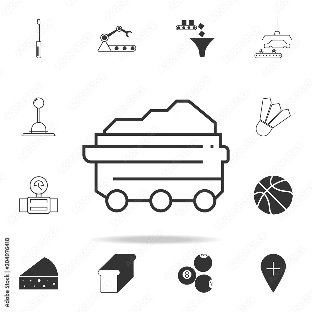 Poster trolley in a mine icon. detailed set of web icons and signs. premium graphic design. one of the coll