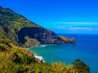 Beautiful coastline of Madeira island, seascape background - Portugal