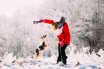 Young Beautiful Pretty Caucasian Girl Woman Dressed In Red Jacket