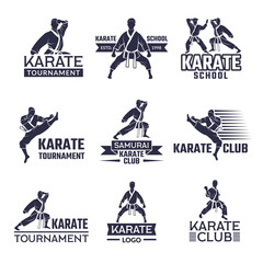 Sport labels set for fighting club. Karate and martial arts © ONYXprj