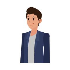 Young man cartoon with casual clothes vector illustration graphic design