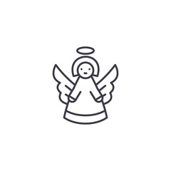 Angel linear icon concept. Angel line vector sign, symbol, illustration.