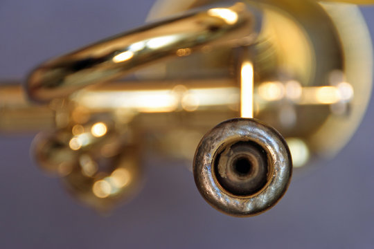 Mouthpiece of a blurred trumpet i