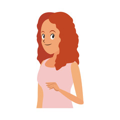 Young woman cartoon with casual clothes vector illustration graphic design