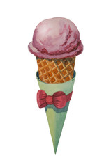 Hand drawn watercolor sweets and cakes