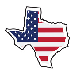 Isolated map of the state of Texas
