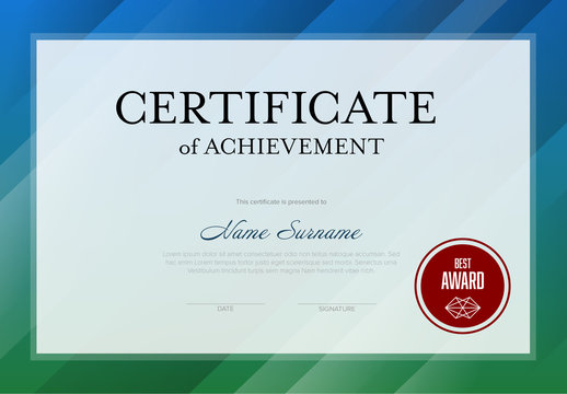 Certificate of Achievement Layout