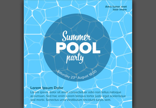 Pool Party Invitation Card Layout