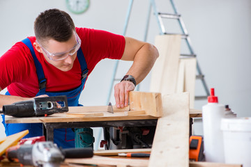 Contractor working in the workshop