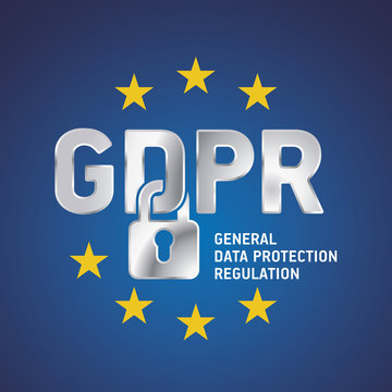 EU GDPR General Data Protection Regulation blue background