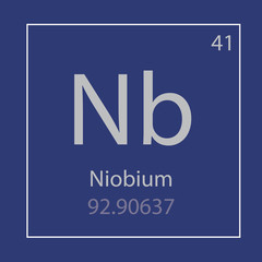 Niobium Nb chemical element icon- vector illustration