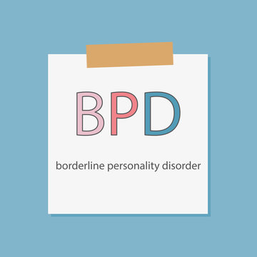 BPD Borderline Personality Disorder written in a notebook paper- vector illustration