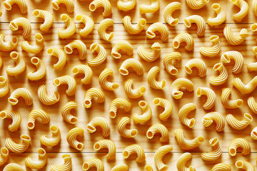 Pasta on a wood background closeup