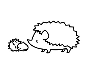 ハリネズミ栗イガ(線画)