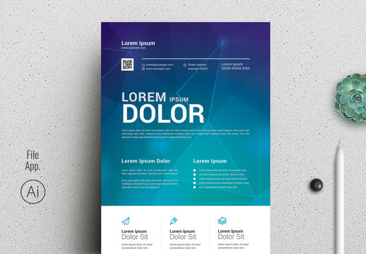 Dark-to-Light Blue Gradient Flyer Layout
