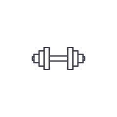 Barbell linear icon concept. Barbell line vector sign, symbol, illustration.
