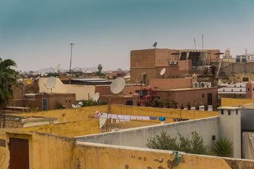 Fototapeta na wymiar View over the riads in Marrakech