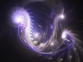 Dark fractal space nebula, digital artwork for creative graphic design